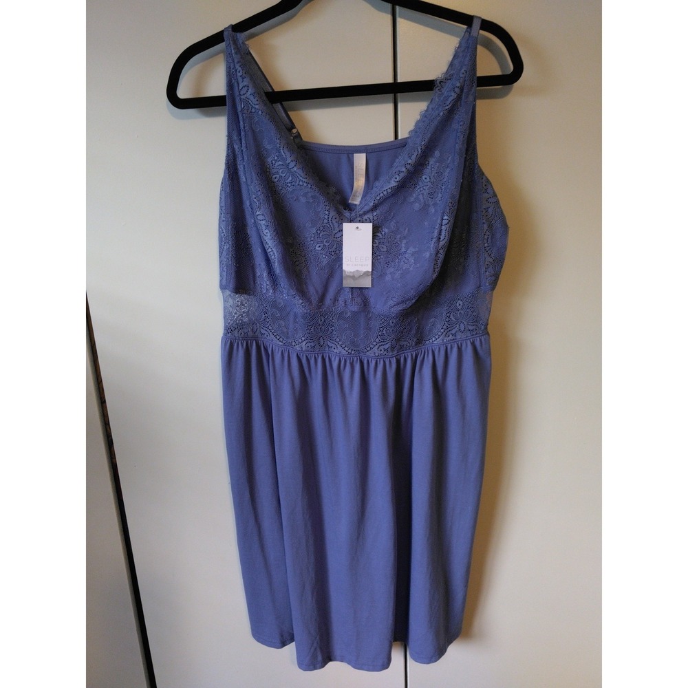 Cacique Lane Bryant Lace Trim High Apex V Neckline Chemise Babydoll Size 18/20